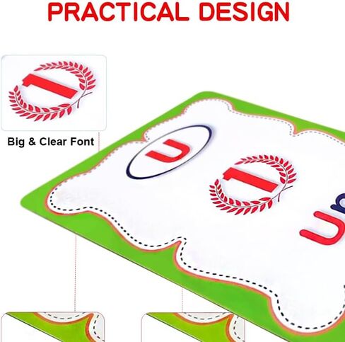 Erasable English Alphabet flashcards. - Write and Wipe Laminated ABCD Letter Tracing Practice Card for Kindergarten (26 Flashcards with Marker) (English Version) in Kuwait