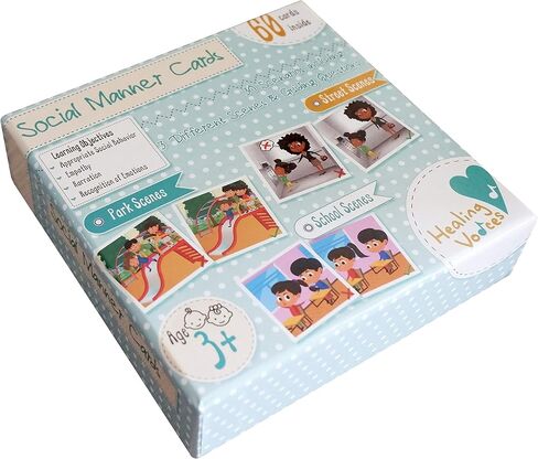 لعبة تعلم السلوك الاجتماعي - أنشطة بطاقات فلاش لتعلم التواصل الاجتماعي والمهارات العاطفية لرياض الأطفال في مرحلة ما قبل المدرسة على التوعية والآداب - 30 سيناريو مع أسئلة إرشادية in Kuwait