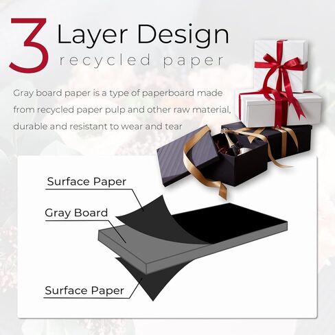 صندوق هدايا كبير مقاس 12 بوصة من Y YOMA مع غطاء وشريط ذهبي، علب هدايا ورقية أنيقة، صندوق من الورق المقوى الأنيق للهدايا، صندوق هدايا مثالي لمهرجانات التخرج وأعياد الميلاد وحفلات الزفاف، أسود (عبوة واحدة) in Kuwait