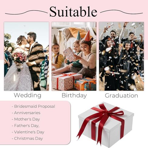 صندوق هدايا كبير مقاس 12 بوصة من Y YOMA مع غطاء وشريط ذهبي، علب هدايا ورقية أنيقة، صندوق من الورق المقوى الأنيق للهدايا، صندوق هدايا مثالي لمهرجانات التخرج وأعياد الميلاد وحفلات الزفاف، أسود (عبوة واحدة) in Kuwait