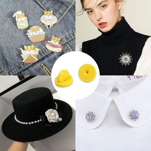 SUBANG 200 قطعة من الدبابيس المطاطية من مادة PVC لحفظ دبابيس طية صدر السترة وظهر الأمان لبروش وربطة عنق وشارة شارة، أسود in Kuwait