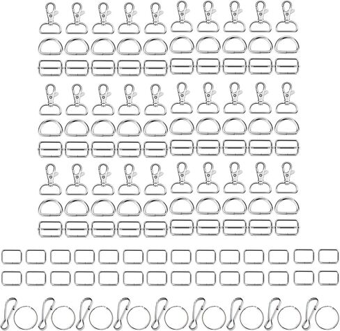 Woohome 140 PCS Swivel Snap Hooks, Slide Buckle Triglide and D Ring for Lanyard Supplies, DIY Craft Accessories, Handbag Purse Hardware Fasteners in Saudi Arabia