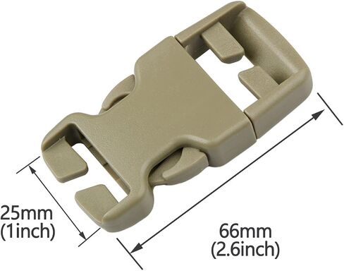 DYZD Plastic Buckle Repair Kit Quick Release Buckles No Sewing Required for Backpack Bag (4pcs Khaki,25 mm) in Kuwait
