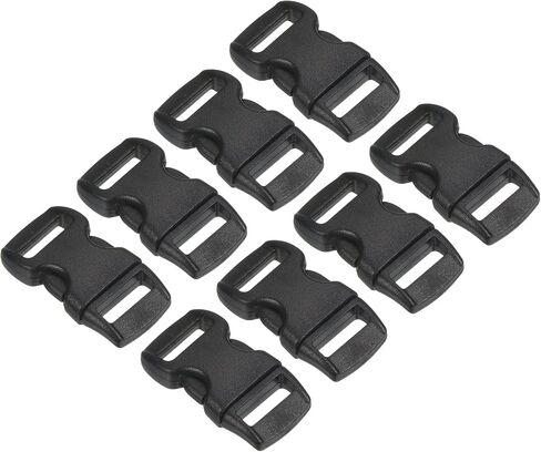 PATIKIL Plastic Buckles, 8 Pack Quick Side Release Clips for Strap, Webbing, Belt, Crafting, Backpack Repair, Sewing Projects, Black, 11mm in Saudi Arabia