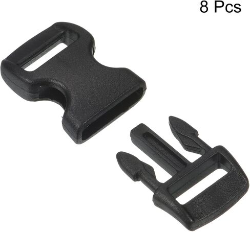 PATIKIL Plastic Buckles, 8 Pack Quick Side Release Clips for Strap, Webbing, Belt, Crafting, Backpack Repair, Sewing Projects, Black, 11mm in Saudi Arabia