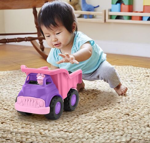 Green Toys Disney Baby Exclusive Minnie Mouse Dump Truck - Pretend Play, Motor Skills, Kids Toy Vehicle. No BPA, phthalates, PVC. Dishwasher Safe, Recycled Plastic, Made in USA. in Saudi Arabia