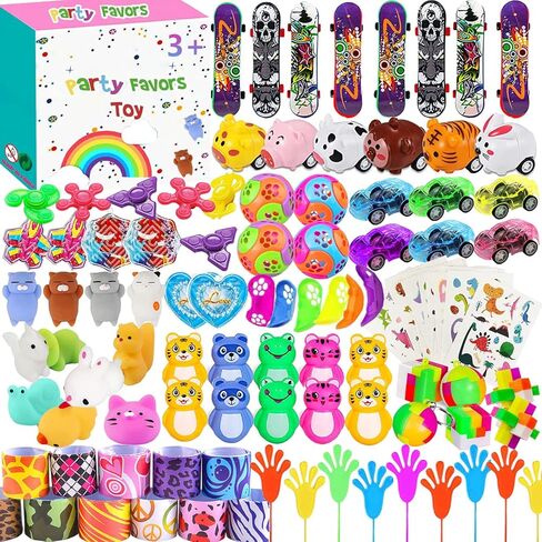 Aibequ 100 Pcs Party Favors for Kids 3-5 4-8-12,Birthday Party Favors for Goodie Bag Stuffers,Treasure Box Toys for Classroom,Prizes for Kids,Pinata Fillers,Carnival Prizes,Stocking Stuffers in Kuwait