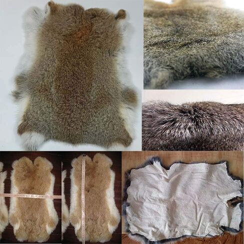 Natural Rabbit Fur Pelt Real Tanned Rabbit Skin Hide Sewing Quality Pelts (10" by 12") Rabbit Pelt with Soft Professionally Leather (Dye Black,4pack) in Saudi Arabia