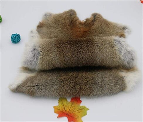Natural Rabbit Fur Pelt Real Tanned Rabbit Skin Hide Sewing Quality Pelts (10" by 12") Rabbit Pelt with Soft Professionally Leather (Dye Black,4pack) in Saudi Arabia