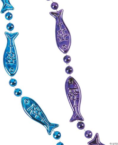 قلادات خرز السمك من فن اكسبرس - مجوهرات - خرز ماردي جرا - على شكل موت - 48 قطعة, بلاستيك in Kuwait