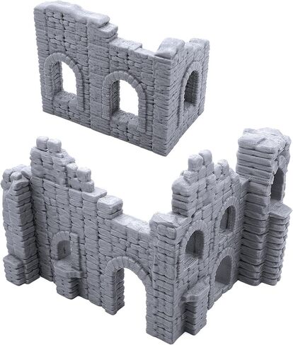 EnderToys Battle Ruined Walls, Terrain Scenery for Tabletop 28mm Miniatures Wargame, 3D Printed and Paintable in Saudi Arabia