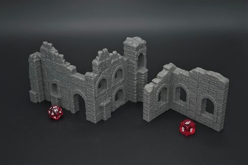 EnderToys Battle Ruined Walls, Terrain Scenery for Tabletop 28mm Miniatures Wargame, 3D Printed and Paintable in Saudi Arabia