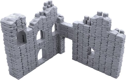 EnderToys Battle Ruined Walls, Terrain Scenery for Tabletop 28mm Miniatures Wargame, 3D Printed and Paintable in Saudi Arabia