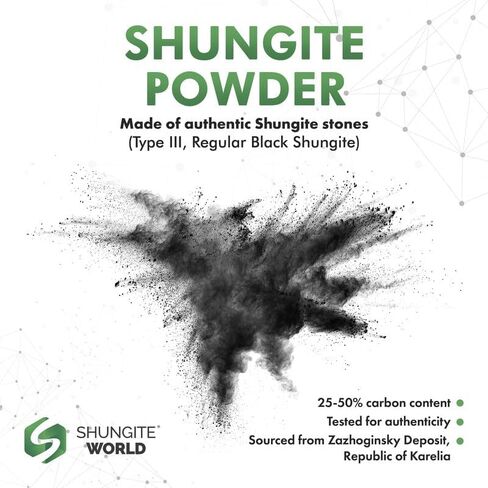 Shungite World 8 أوقية مسحوق Shungite ناعم من أحجار Shungite الحقيقية لقالب هرم Shungite، قالب راتنج هرم Orgone، سوار Shungite، قلادة من الراتنج والمجوهرات، طلاء Shungite والمزيد (عبوة واحدة) in Kuwait