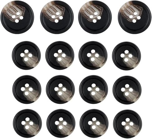 مجموعة ButtonMode Premium Suit Buttons المكونة من 16 قطعة تحتوي على 4 أزرار بقياس 20 مم (أكثر من 3/4 بوصة) للسترة الأمامية، و12 زرًا بقياس 15 مم (5/8 بوصة) لأكمام السترات والسراويل الرسمية، باللون الأزرق الداكن، و16 زرًا in Kuwait