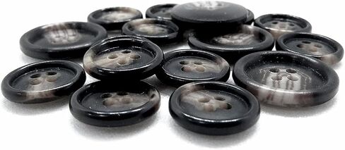 مجموعة ButtonMode Premium Suit Buttons المكونة من 16 قطعة تحتوي على 4 أزرار بقياس 20 مم (أكثر من 3/4 بوصة) للسترة الأمامية، و12 زرًا بقياس 15 مم (5/8 بوصة) لأكمام السترات والسراويل الرسمية، باللون الأزرق الداكن، و16 زرًا in Kuwait