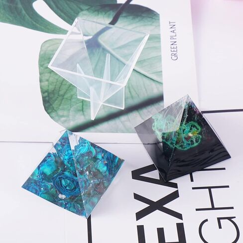 لوكسوين 4 قطع من قوالب صب الراتنج، قوالب راتنج فائقة الشفافية، بما في ذلك كرة ومكعب وهرم وماس لراتنج الايبوكسي والحرف اليدوية والديكور ومجموعات راتنج الايبوكسي للمبتدئين in Kuwait