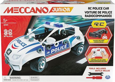 Meccano Junior, RC Police Car with Working Trunk and Real Tools, Toy Model Building Kit, STEM Toys for Kids Ages 5 and up in Saudi Arabia