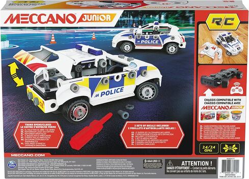 Meccano Junior, RC Police Car with Working Trunk and Real Tools, Toy Model Building Kit, STEM Toys for Kids Ages 5 and up in Saudi Arabia
