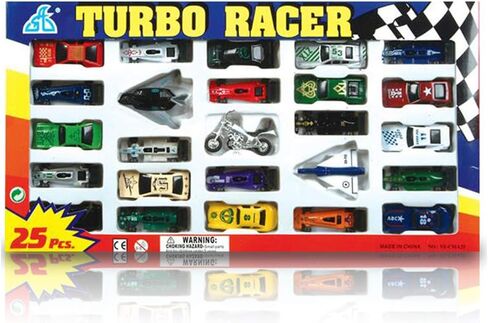 ارت كرييتيفيتي مجموعة العاب سيارات مصبوبة من 25 قطعة، سيارات سباق صغيرة متينة مصبوبة بتصميمات متنوعة، هدايا رائعة لحفلات اعياد الميلاد للاطفال، افضل هدية عيد ميلاد للاولاد والبنات in Kuwait