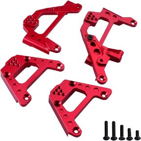 Hobbypark Aluminum Shock Tower Shock Hoops Bracket Mount Suspension Bracket (Front & Rear) with Panhard Mount for Axial SCX10 III AXI03007 1/10 RC Crawler Car (Black)
