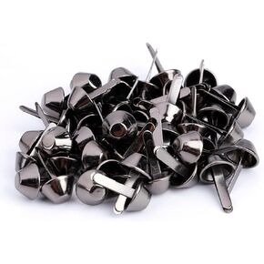 Nailhead Spike، 50 جهاز كمبيوتر شخصى حقيبة يد مخروطية قدم Nailhead مسمار 2 الشق المعدني المسطح براد Nailhead ترصيع لحقيبة الملابس والأحذية الجلدية Punk Rock Jewelry Craft (10 مم)