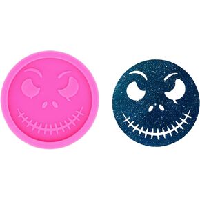 Jansowin Skeleton Halloween Skeleton 3D Cartoon Funny Jack Shape Silicone Resin Mold with Hole for DIY Keychain Necklace Pendant Jewellery Making Mould Epoxy Resin Mold in Kuwait