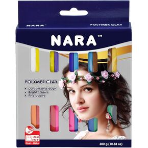 طين الخبز البوليمر من نارا، 12 لونًا متنوعًا، 12 قالبًا، 300 جرام (0.66 رطل) in Kuwait