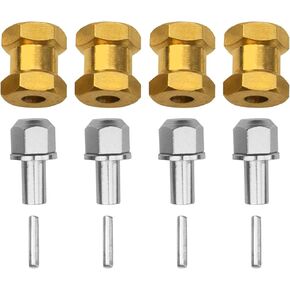 ShareGoo RC Hex Hub 12mm Brass Wheels Hex Drive Hub Extension Adapter Combiner Compatible with Axial SCX10 90046 90047 RC4WD D90 Wraith 1/10 RC Crawler Car (12mm Length)