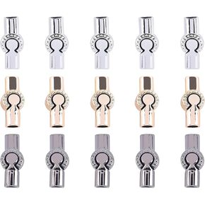 KONMAY 15 Sets 5.0mm Gun Magnetic Tube Cylinder Jewelry Clasps and Closure for Necklace and Bracelets