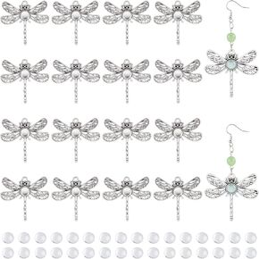 PH PandaHall 125pcs Dragonfly Pendant Trays, 60pcs Animal Cabochon Bezels Tibetan Alloy Blank Bezel Base with 65pcs 8mm Round Glass Cabochon Dome for Bouquet Graduation Photo Charm Jewelry Making in Saudi Arabia