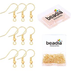 18K Gold Plated Earring Hooks U Shape 15x38mm 20pcs for Jewelry Making Findings