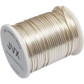 JVX 16 مقياس 5 ياردة سلك مجوهرات مطرز بالخرز وسلك أعمال يدوية سلك نحاسي مقاوم للتلطيخ لون فضي in Kuwait