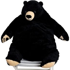 SNOWOLF Djungelskog Bear محاكاة عملاقة 100 سم لعبة الدب المحشوة على شكل حيوان قطيفة دمية كبيرة محبوبة باللون البني الداكن لتزيين المنزل هدية عيد الحب، 39.3 بوصة/100 سم
