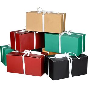 Cholemy 24 Pcs 9 x 4.5 x 4.5 Inch Christmas Gift Box Corrugated Cardboard Christmas Shipping Boxes Gift Boxes with Lids for Presents Decorative Gift Boxes Empty Gift Box Bridesmaid Boxes with Ribbon in Saudi Arabia