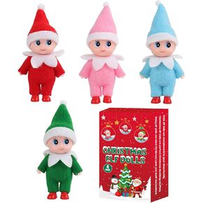 Voiiake Miniature Christmas Elf Dolls - Boy and Girl Elf Family for Kids - Christmas Decorations and Stocking Stuffers