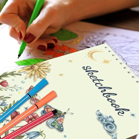 Sketch Book 8 X 11.5 120gsm Vintage Floral Mysterious Notebook for Drawing Writing Sketching 2 Sketch Pads in Kuwait