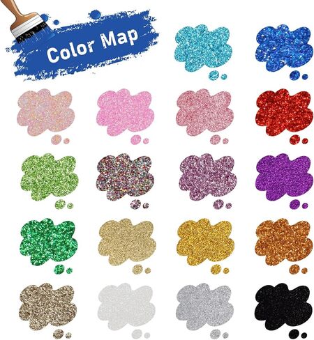 فينيل ناقل للحرارة من Bonnyhtv Glitter HTV، حزمة 30.48 سم × 25.4 سم، 18 ورقة حديد لامعة على الفينيل من أجل Cricut & Silhouette Cameo، فينيل لامع للقمصان التي تصنعها بنفسك، الهالوين، هدايا عيد الميلاد (متنوعة 18 لونًا) in Kuwait