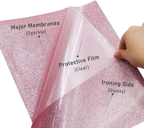 فينيل ناقل للحرارة من Bonnyhtv Glitter HTV، حزمة 30.48 سم × 25.4 سم، 18 ورقة حديد لامعة على الفينيل من أجل Cricut & Silhouette Cameo، فينيل لامع للقمصان التي تصنعها بنفسك، الهالوين، هدايا عيد الميلاد (متنوعة 18 لونًا) in Kuwait