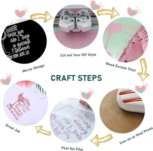 فينيل ناقل للحرارة من Bonnyhtv Glitter HTV، حزمة 30.48 سم × 25.4 سم، 18 ورقة حديد لامعة على الفينيل من أجل Cricut & Silhouette Cameo، فينيل لامع للقمصان التي تصنعها بنفسك، الهالوين، هدايا عيد الميلاد (متنوعة 18 لونًا) in Kuwait