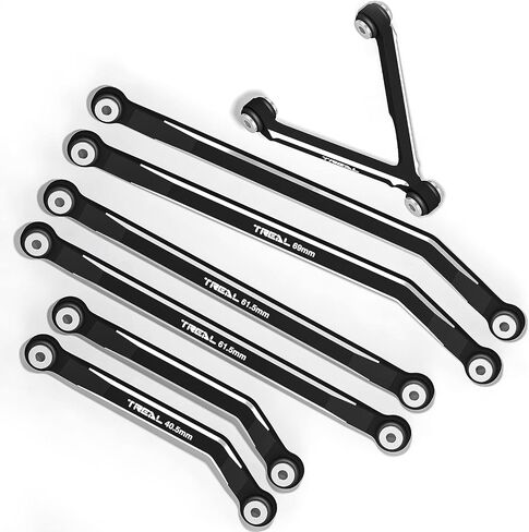 Treal SCX24 High Clearance Links CNC Machined Aluminum 7075 SCX24 High Links Set (7P) Upgrades, Compatible with Axial SCX24 Deadbolt Betty(Grey) in Saudi Arabia