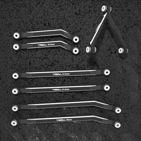 Treal SCX24 High Clearance Links CNC Machined Aluminum 7075 SCX24 High Links Set (7P) Upgrades, Compatible with Axial SCX24 Deadbolt Betty(Grey) in Saudi Arabia