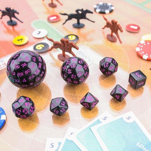 Coyeekn DND Dice 15 Pieces Polyhedral Dice D3-D100 with Dice Bag for Role Playing Table Games (Black & Blue)… in Kuwait