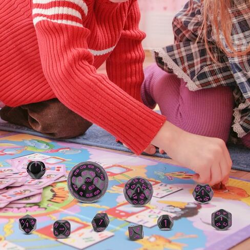 Coyeekn DND Dice 15 Pieces Polyhedral Dice D3-D100 with Dice Bag for Role Playing Table Games (Black & Blue)… in Kuwait