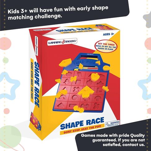 Winning Fingers Shape Toy Puzzle Game – Pop Up Board Game with Shape Puzzles - Two Players Concentration Games Puzzle Board Matching Game - Educational Toy for Kids 3 Years and Older in Saudi Arabia