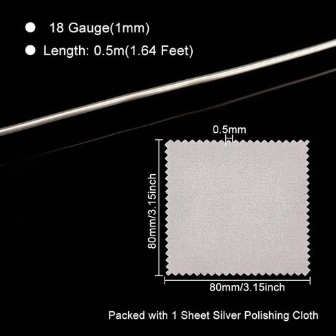 BENECREAT 18 Gague Pure Silver Sterling Wire, 999 Sterling Silver Wire 1.64 Feet Round Craft Wire for Wire Wrap Jewelry Making, Spool Project, Bracelets and Earrings in Saudi Arabia