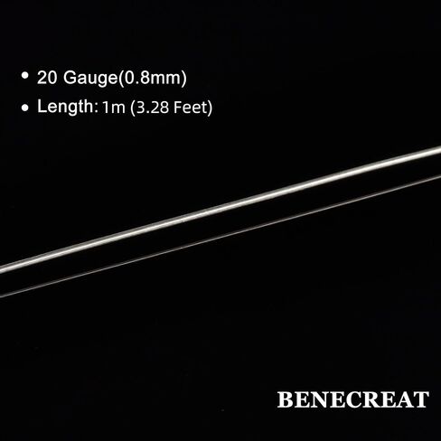 BENECREAT 18 Gague Pure Silver Sterling Wire, 999 Sterling Silver Wire 1.64 Feet Round Craft Wire for Wire Wrap Jewelry Making, Spool Project, Bracelets and Earrings in Saudi Arabia