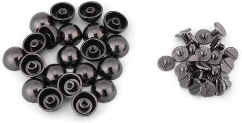 20Pcs Studs Rivets, Round Button Studs Mushroom Rivets Studs Rivets for DIY Leather Craft Belt Bag Shoes Decoration, Black Screw Nail Rivets Studs in Saudi Arabia