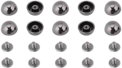 20Pcs Studs Rivets, Round Button Studs Mushroom Rivets Studs Rivets for DIY Leather Craft Belt Bag Shoes Decoration, Black Screw Nail Rivets Studs in Saudi Arabia