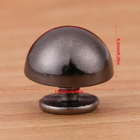 20Pcs Studs Rivets, Round Button Studs Mushroom Rivets Studs Rivets for DIY Leather Craft Belt Bag Shoes Decoration, Black Screw Nail Rivets Studs in Saudi Arabia